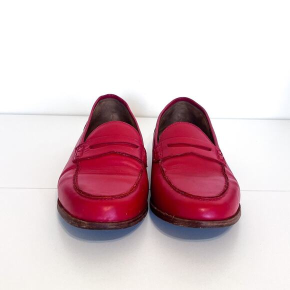 J Crew Ryan Womens Penny Loafers Size 11 Red Leather Preppy Academia School Girl - Picture 6 of 9